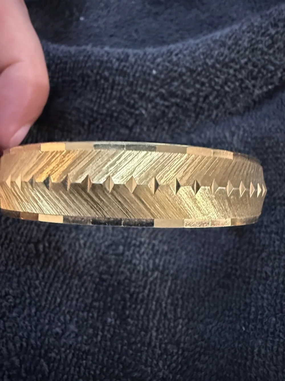 Monet women’s Textured Gold bangle - Picture 6 of 7